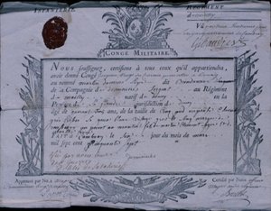 Permit for the Battle of Rossbach, 1757